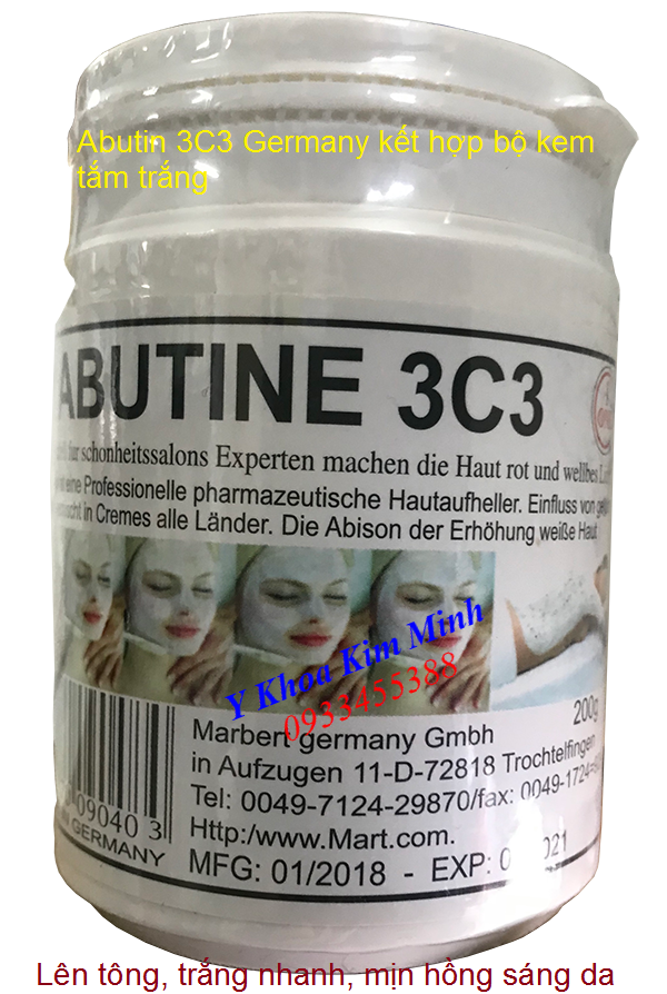 Abutin 3C3 Germany chuyên dùng kích trắng da, lên tông sáng da kết hợp với bộ kem tắm trắng - Y khoa Kim Minh 0933455388