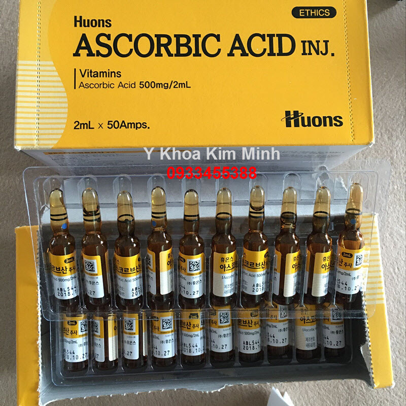Ascorbic Acid injection 2ml Korea Han Quoc - Y khoa Kim Minh