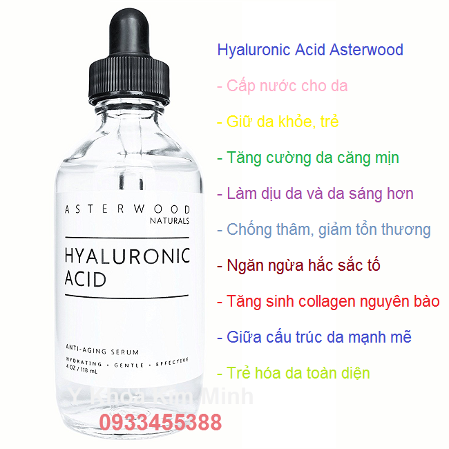 Serum Axit Hyaluronic cap nuoc cho da, chong nhan, trang min tre hoa da - Y khoa Kim Minh 0933455388