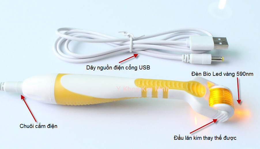 Cây lăn điện Hàn quốc công nghệ cao đèn Bio Led vàng 590nm Y Khoa Kim Minh