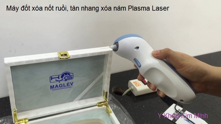 Kim Minh nhap khau ban may xoa nam dot not ruoi tan nhang plasma laser mini