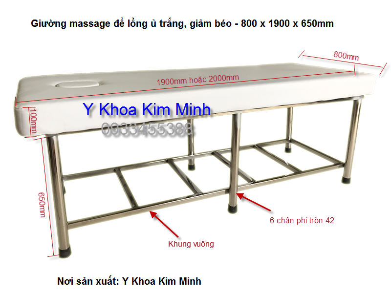 Noi ban giuong massage de long u trang va giam beo - Y Khoa Kim Minh 0933455388