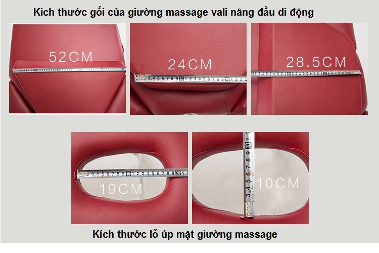 Kich thuoc phan nem nang dau giuong massage gap khuc vali - Y khoa Kim Minh