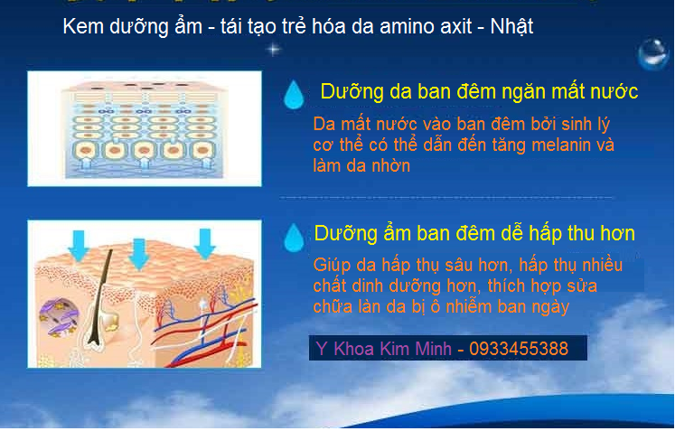 Kem duong am va tai tao da amino axit Nhat Ban Y khoa Kim Minh cung cap ban tai tp hochiminh