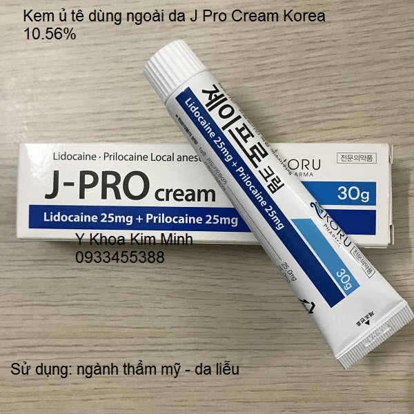 Kem u te nganh tham my da lieu dung ngoai da 10.56% Lidocaine J Pro Cream Korea Han Quoc Y Khoa Kim Minh ban tai tp hochiminh