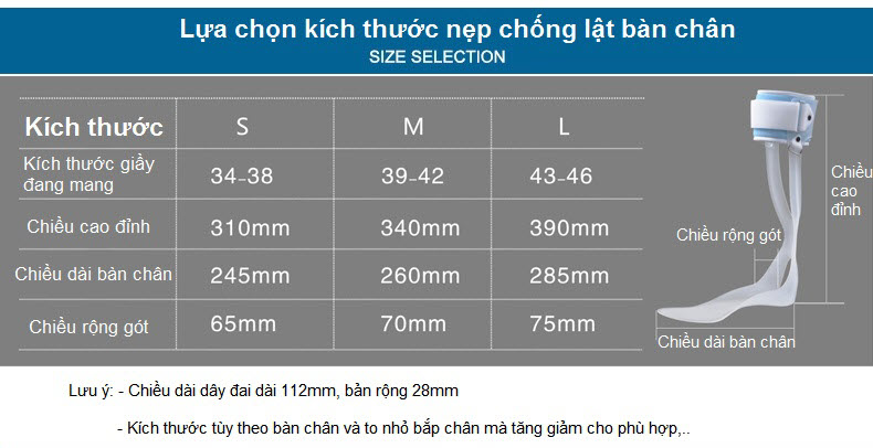 Chon kich thuoc size ban chan cho nep chinh buoc di nguoi bi tai bien - Y khoa Kim Minh