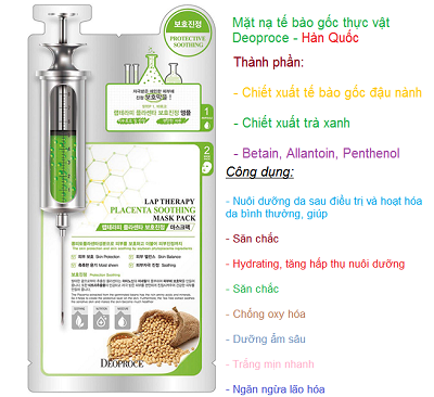 Mặt nạ placenta dưỡng trắng mịn da nhập khẩu Hàn Quốc Deoproce - Y khoa Kim Minh 0933455388