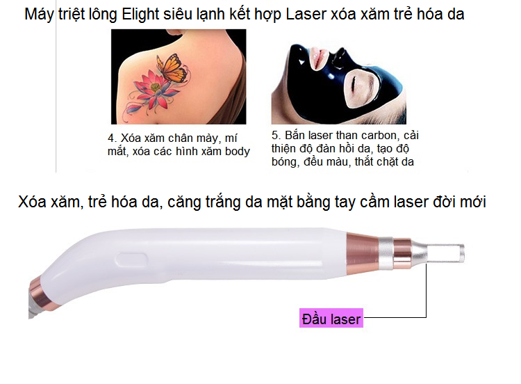 May xoa xam tre hoa da laser va triet long nhanh lanh OPT Elight KL-218 - Y Khoa Kim Minh