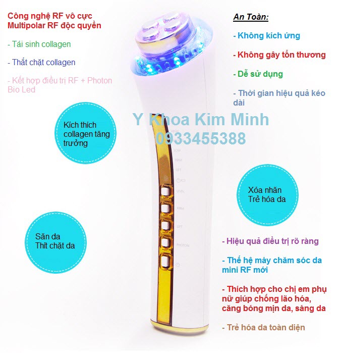 May cham soc da RF mini KM-318 su dung ca nhan va tham my vien spa ban tai Y khoa Kim Minh tp hochiminh 0933455388