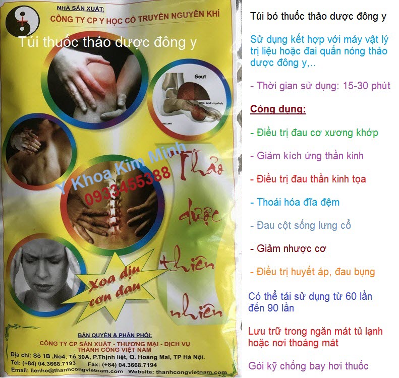 Bo thuoc thao duoc dieu tri dau cot song, than kinh toa voi may vat ly tri lieu - Y khoa Kim Minh