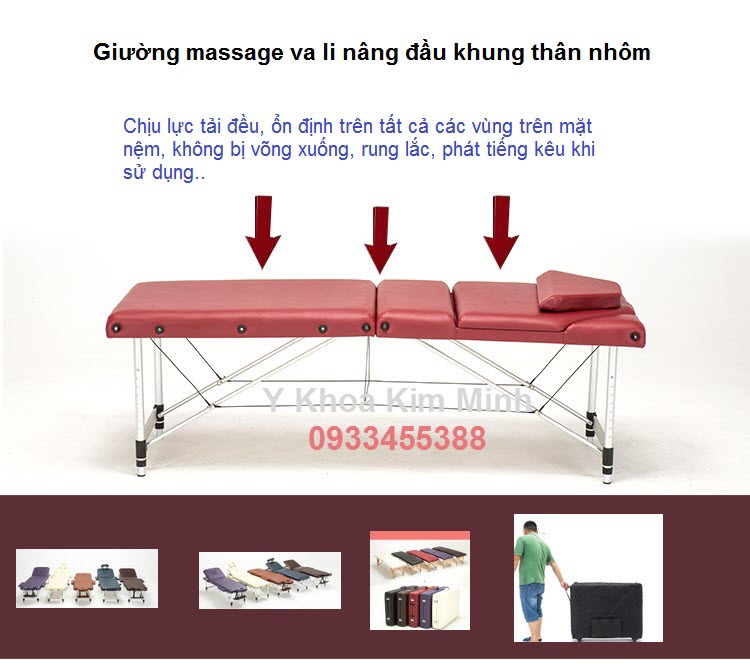 Noi nhap khau phan phoi ban giuong massage di dong nang dau khung than nhom - Y khoa Kim Minh