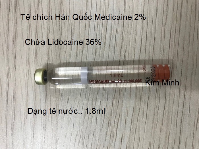 Te chich han quoc Medicaine 2% chứa lidocaine 36% ban tai Y Khoa Kim Minh