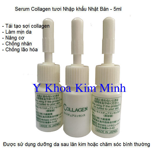 Serum collagen tuoi Nhat su dung duong da sau dieu tri may elight, laser yag, laser fractional CO2, thermage, Rf, Hifu, lan kim