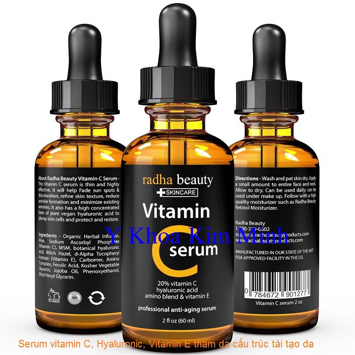 Serum Vitamin C Axit Hyaluronic Vitamin E duong da sau lan kim nhap khau phan phoi gia si Y khoa Kim Minh