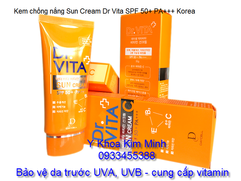 Kem chong nang bao ve da Dr Vita SPF 50+ PA+++ Hàn Quốc bán tại tp hochiminh Y Khoa Kim Minh
