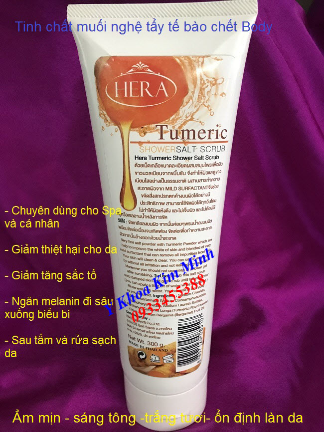 Tumeric Hera Shower Salt Scrub tẩy tế bào da chết làm sáng trắng mịn da nhập khẩu ThaiLan - Y khoa Kim Minh 0933455388