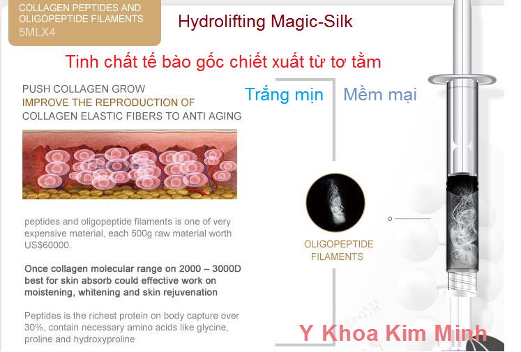 Tinh chat sieu lua chuyen dieu tri lan kim lam sang trang da mem mai Hydrolifting Magic-Silk - Y khoa Kim Minh