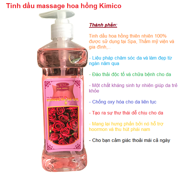 Tinh dau hoa hong massage body nhap khau ban tai Y khoa Kim Minh 0933455388