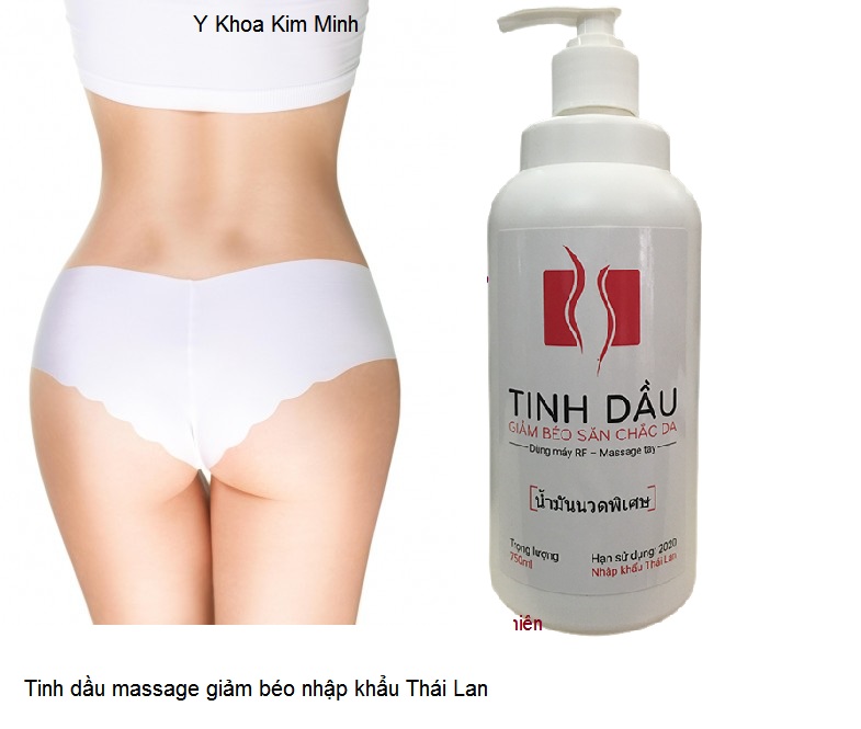 Tinh dau massage giam beo san chac da nhap khau Thai lan dung may RF, massage tay