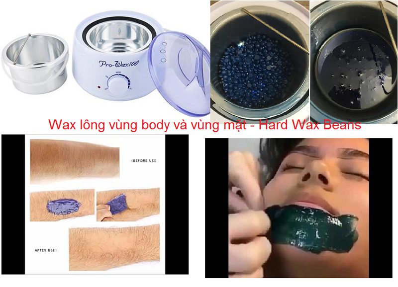 Wax lông vùng da body và vùng mặt bằng sáp wax lông hạt đậu Hard Wax Beans - Y khoa Kim Minh