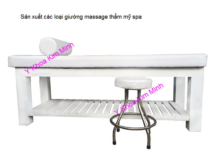 Ban giuong massage tham my go cao cap mau trang Y Khoa Kim Minh