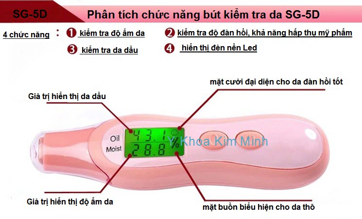Máy phân tích kiểm tra độ ẩm da dầu SG-5D Y khoa Kim Minh