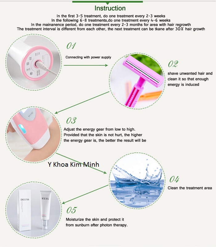 Máy triệt lông trị mụn trẻ hóa da mini cầm tay sử dụng cho Spa KGP-582