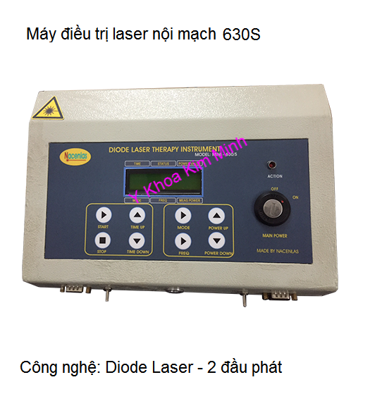 Máy điều trị laser nội mạch 630S 2 đầu phát diode