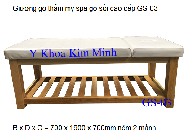 Giường thẩm mỹ spa gỗ sồi GS-03