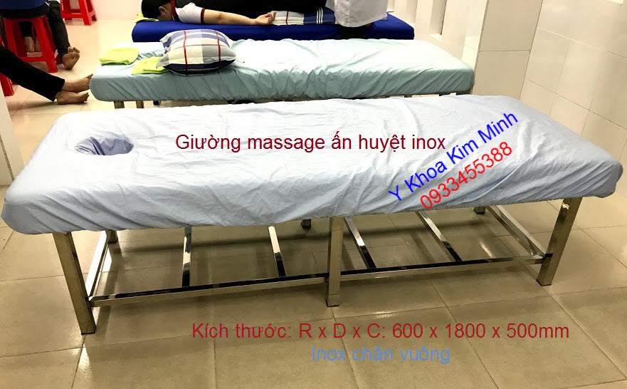 Giường ấn huyệt massage châm cứu inox