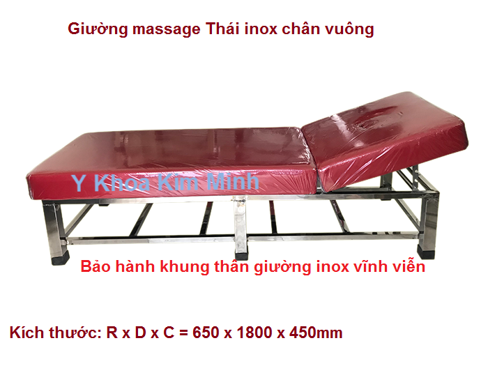 Giường massage Thai chân inox vuông
