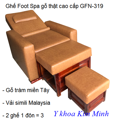 Ghế Foot Spa gỗ thật cao cấp GFN-319