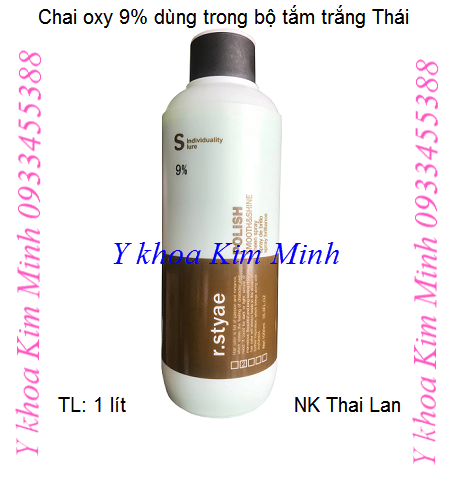 Chai Oxy 9 dùng trong bộ tắm trắng Thái