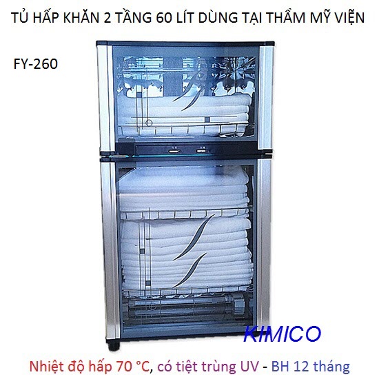 Tủ hấp khăn tiệt trùng UV 2 tầng 60 lít FY-260