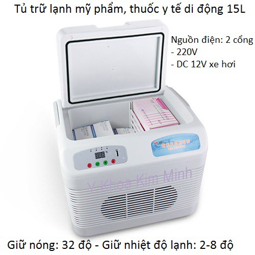 Tủ giữ lạnh mỹ phẩm thuốc y tế di động 16 lít