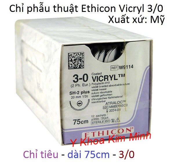 Chỉ tiêu Vicryl Ethicon 3-0