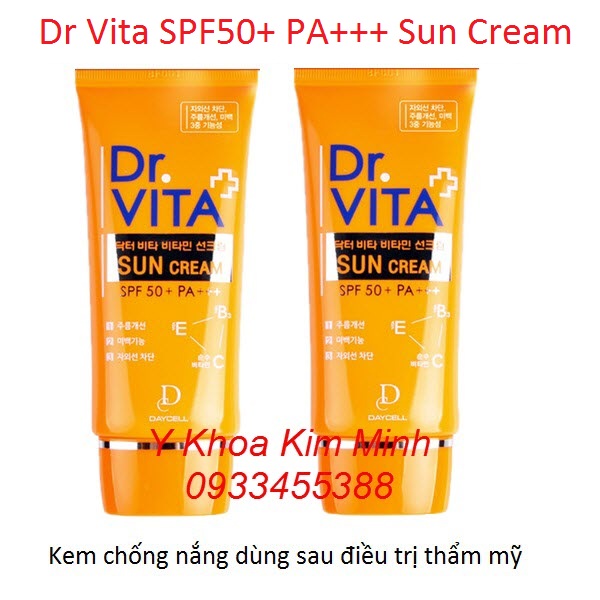 Dr Vita SPF50+ PA+++ dùng sau điều trị thẩm mỹ