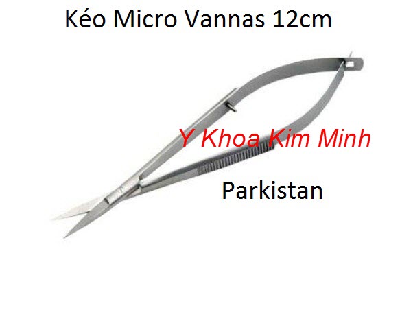 Kéo Micro Surgical Vannas 12cm thẳng Parkistan