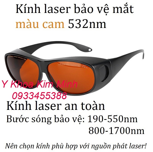 Kính laser 532nm màu cam bảo vệ mắt