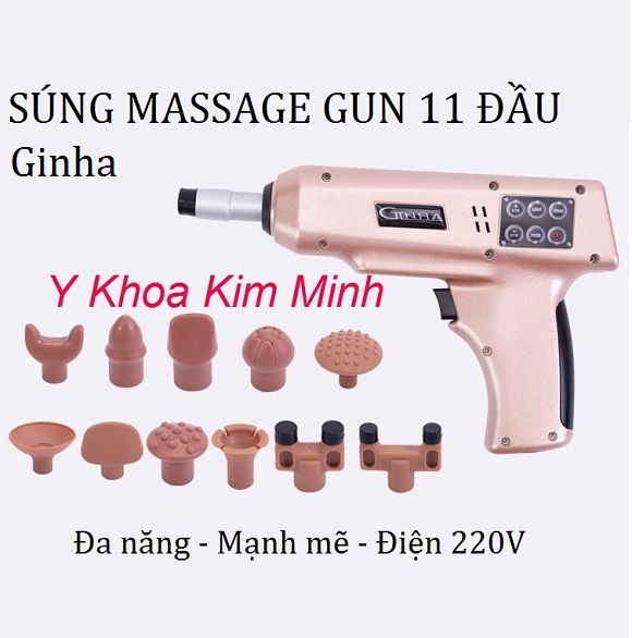 Súng masage gun 11 đầu Ginha