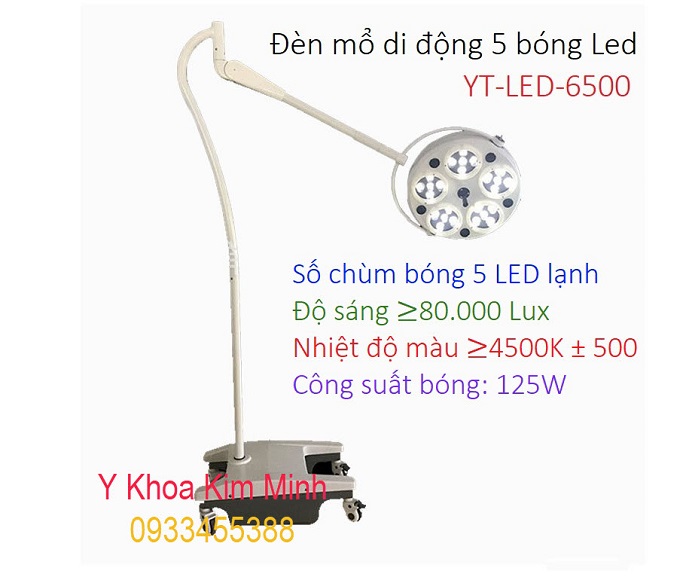 Đèn mổ di động 5 bóng Led YT-LED6500