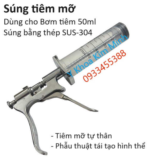 Súng tiêm mỡ bơm tiêm 50ml