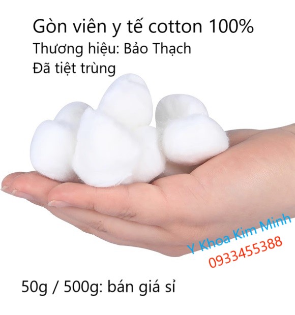 Gòn viên y tế tiệt trùng 50g / 500g