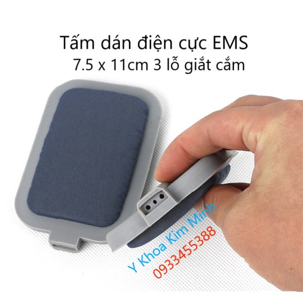 Miếng dán điện xung EMS 7.5 x 11cm 3 giắt cắm