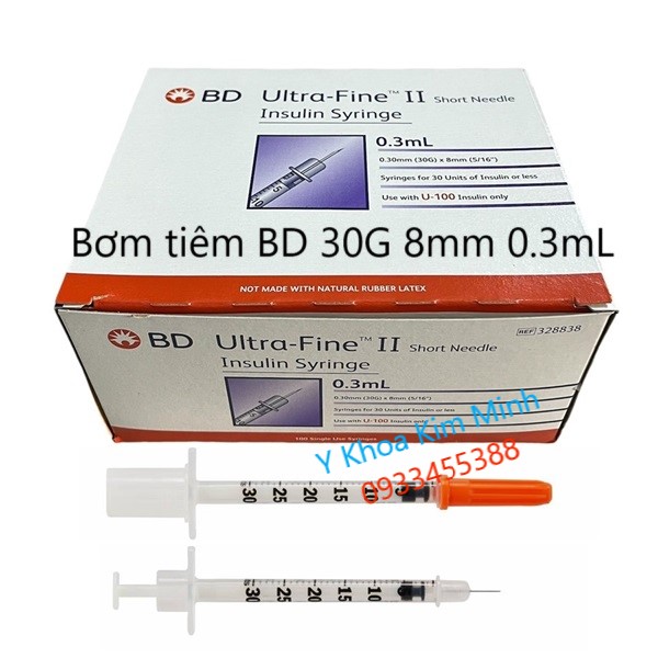 Bơm tiêm BD Ultra Fine II 30G 8mm 0.3mL