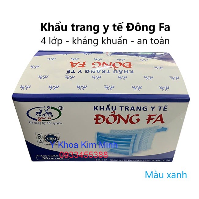 Khẩu trang y tế Đông Fa xanh dương 4 lớp