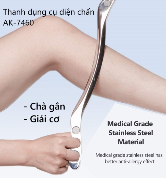 Thanh dụng cụ diện chẩn inox giải cơ, chà gân
