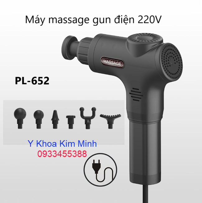 Máy massage gun điện 220V 6 đầu