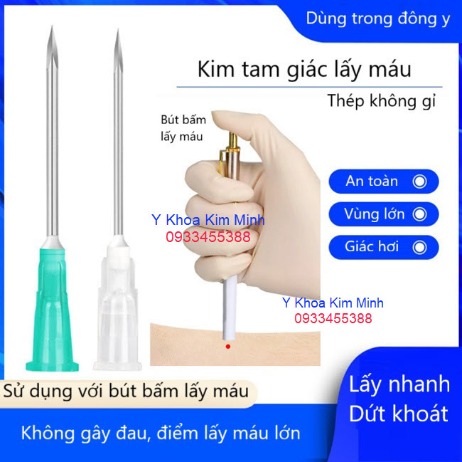 Kim tam giác dùng cho bút bấm lấy máu đông y
