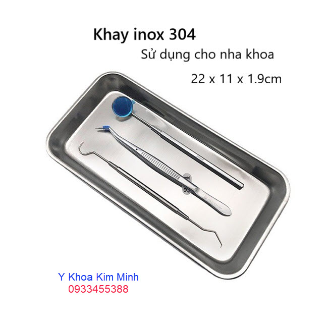 Khay inox nha khoa 11 x 22cm